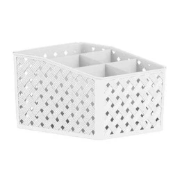 Organizador com 5 Divisórias Paramount Rattan - Branco 
