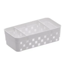Cesto Organizador com Divisórias Quadratta 16cm x 8cm x 5cm - Branco