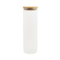 Pote de Vidro com Tampa de Bambu Circular Mantimentos Oikos 450ml