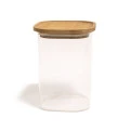 Pote de Vidro com Tampa de Bambu Quadrado Oikos 1100ml
