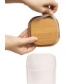 Pote de Vidro com Tampa de Bambu Quadrado Oikos 1100ml
